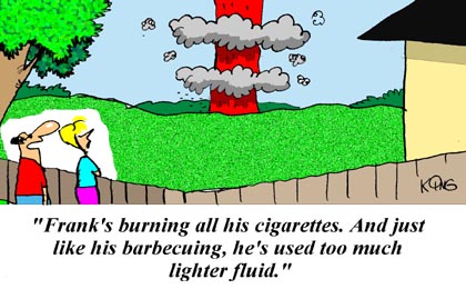 Funny Cartoon - Lighter Fluid