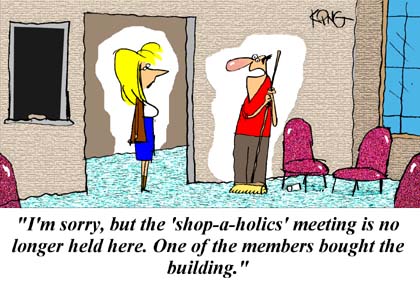 Funny Cartoon - Shop-a-holics