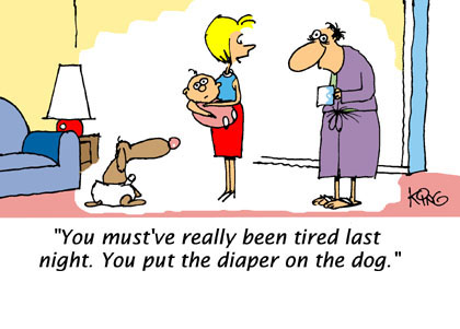 Diaper On Dog - Funny Cartoons