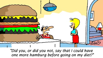 Funny Cartoon - One More Burger